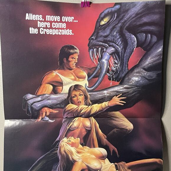 Creepozoids Movie Poster 30.75x23.5 Horror Sci-Fi Linnea Quigley Vintage Art - Picture 2 of 4